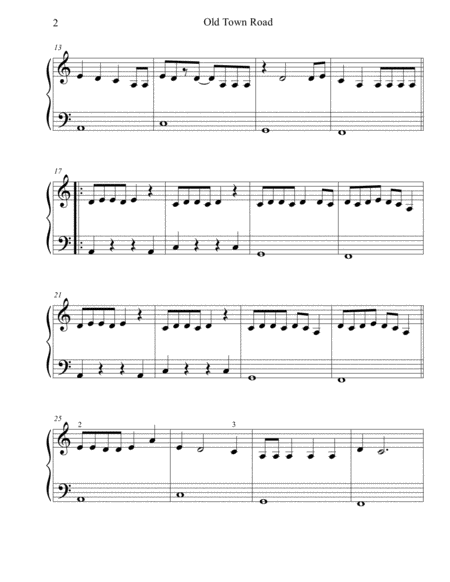 Old Town Road Remix Beginner Big Note Piano Page 2