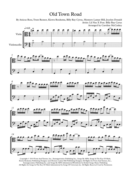 Old Town Road Remix For Intermediate Viola And Cello Duet Page 2