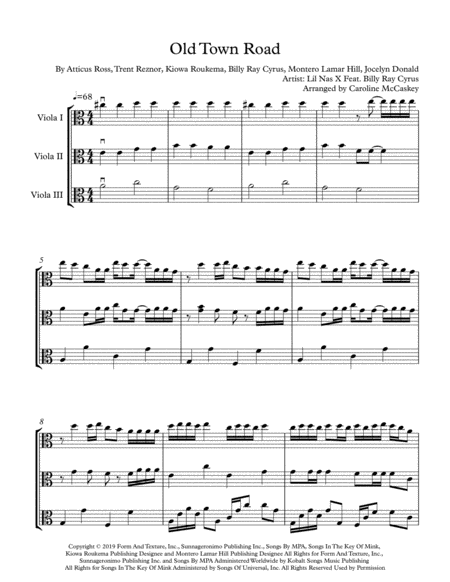 Old Town Road Remix For Intermediate Viola Trio Page 2