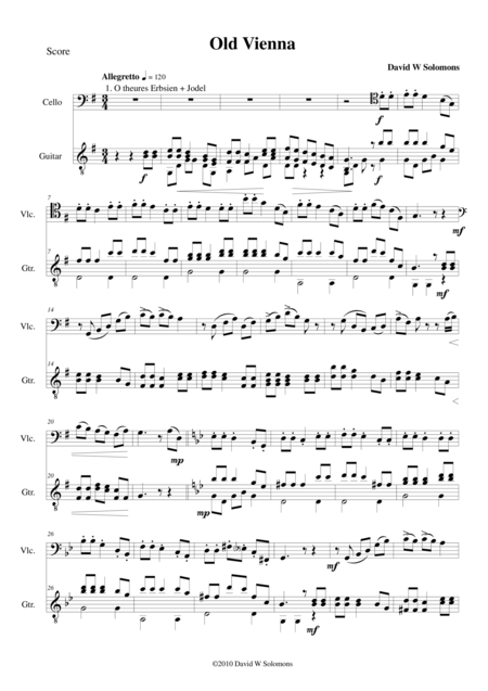 Old Vienna For Cello And Guitar Page 2