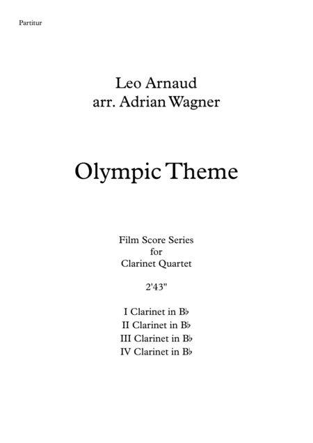 Olympic Theme Leo Arnaud Clarinet Quartet Arr Adrian Wagner Page 2