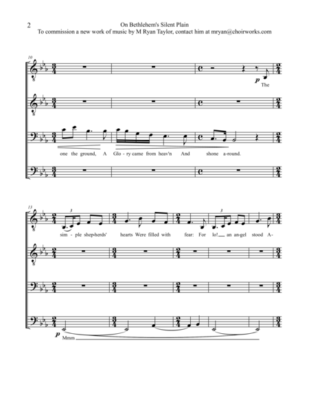 On Bethlehems Silent Plain Ttbb Acapella Page 2