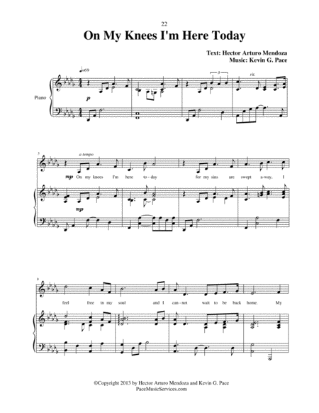 On My Knees I M Here Today Original Vocal Solo With Piano Accompaniment Page 2