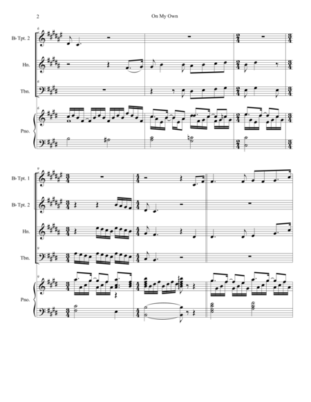 On My Own For Brass Quartet Page 2