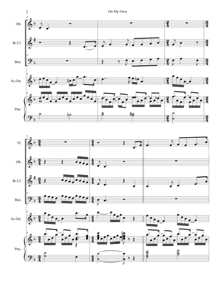 On My Own For Woodwind Quartet Page 2