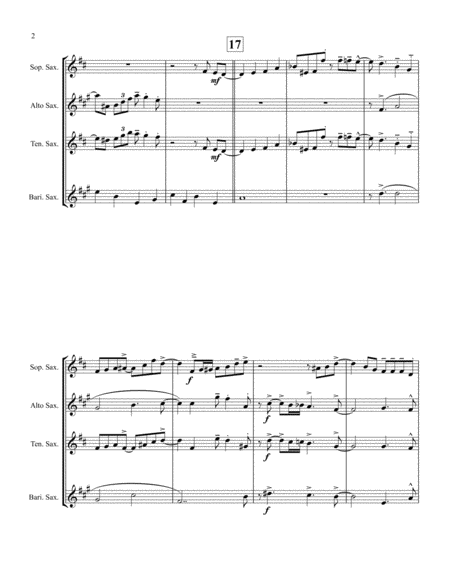 On The Sunny Side Of The Street For Satb Saxophone Quartet Page 2