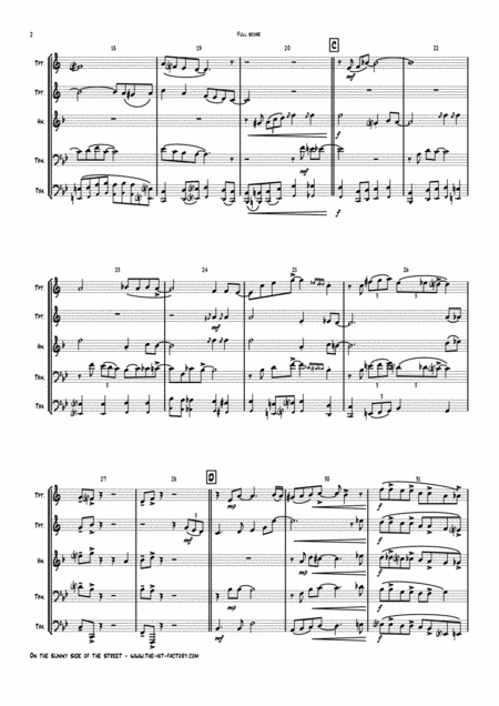 On The Sunny Side Of The Street Jazz Classic Brass Quintet Page 2