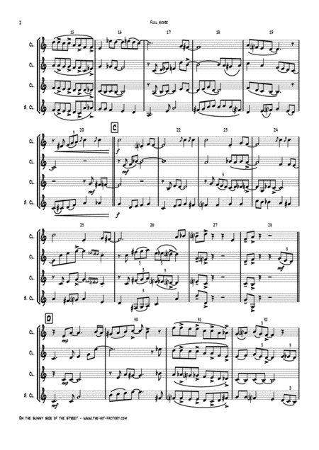 On The Sunny Side Of The Street Jazz Classic Clarinet Quartet Page 2