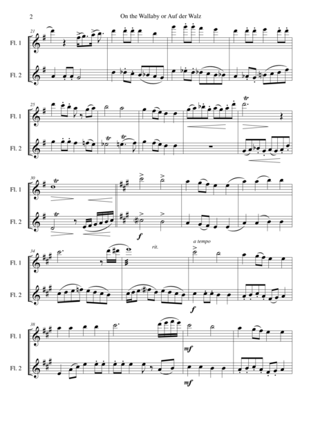 On The Wallaby Or Auf Der Walz For Two Flutes Page 2