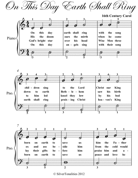 On This Day Earth Shall Ring Easy Piano Sheet Music Page 2