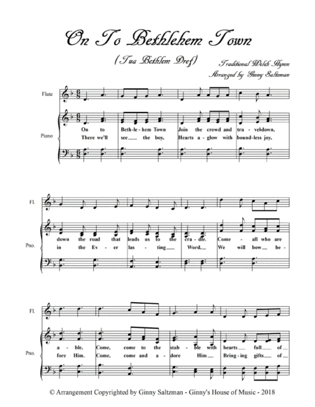 On To Bethlehem Town Tua Bethlem Dref A Traditional Welsh Christmas Hymn Page 2