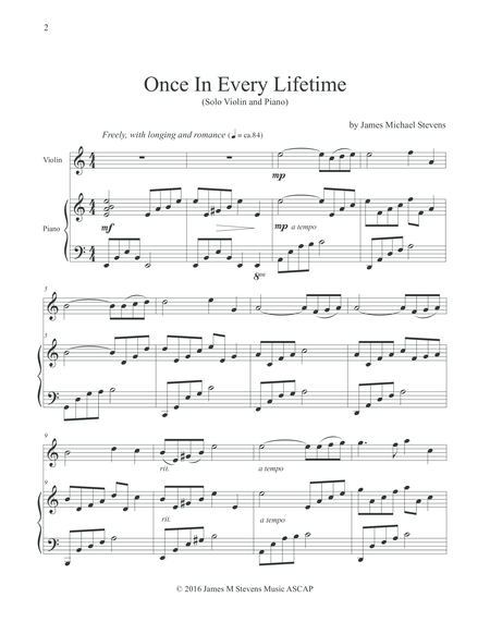 Once In Every Lifetime Solo Violin Piano Page 2