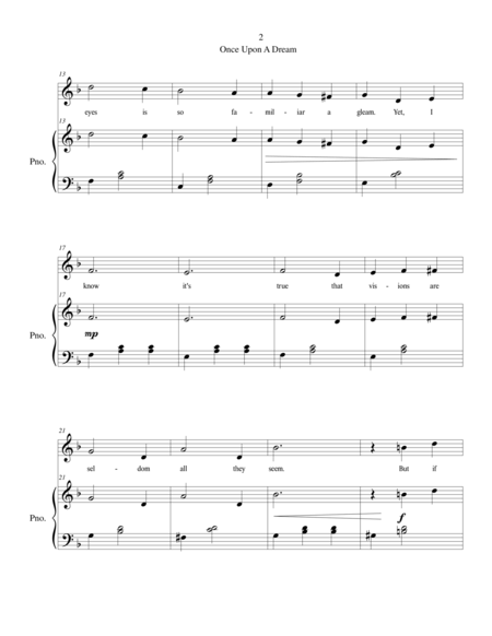 Once Upon A Dream From Walt Disneys Sleeping Beauty Easy Piano Solo Page 2