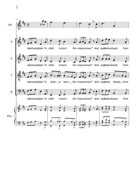 One Angel Sings Satb Oboe Page 2