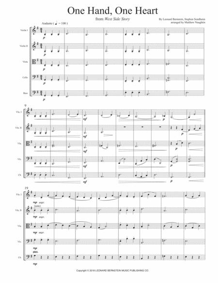 One Hand One Heart From West Side Story For String Orchestra Page 2