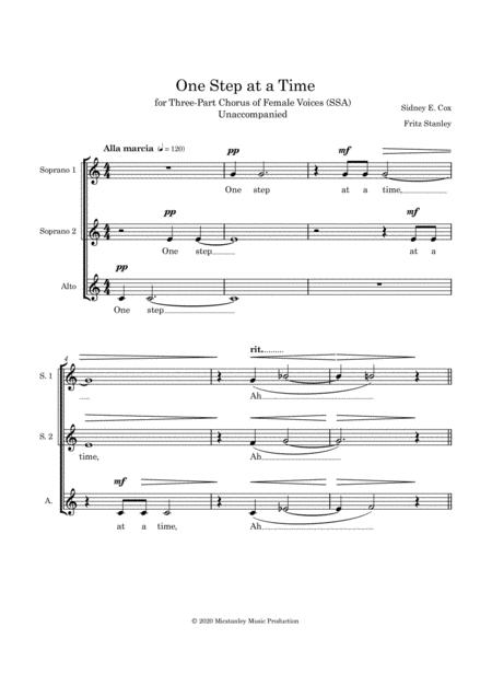 One Step At A Time Ssa A Cappella Page 2