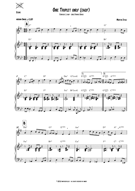 One Triplet Only Easy Version Arranged For Alto Saxophone And Piano Page 2