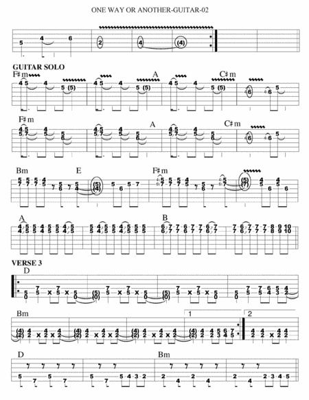 One Way Or Another Guitar Tab Page 2