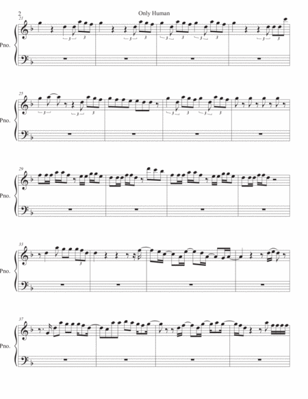 Only Human Original Key Piano Page 2