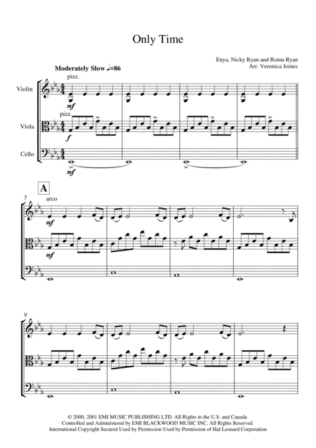 Only Time For String Trio With Optional Violin 2 Part Page 2