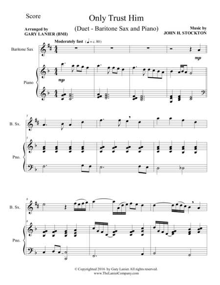 Only Trust Him Duet Baritone Sax Piano With Parts Page 2