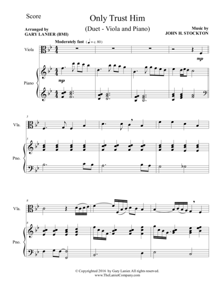 Only Trust Him Duet Viola Piano With Parts Page 2