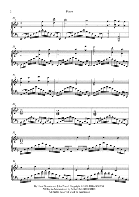 Oogway Ascends For String Quintet From Kung Fu Panda Piano Accompaniment Page 2