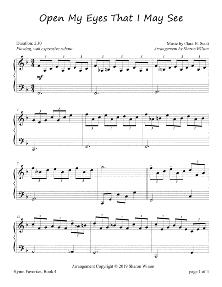 Open My Eyes That I May See Intermediate Piano Solo Page 2