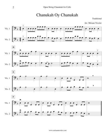 Open String Chanukah For Cello Page 2