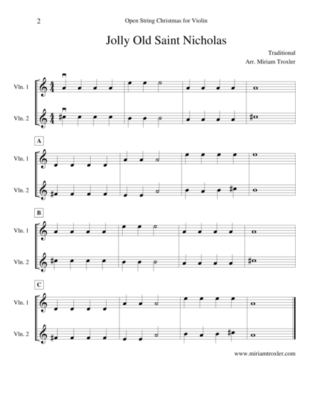 Open String Christmas For Violin Page 2