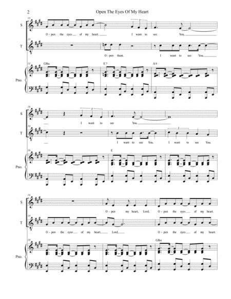 Open The Eyes Of My Heart Duet For Soprano Tenor Solo Page 2