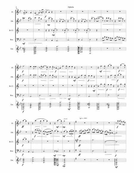 Ophelia For Wind Quartet And Guitar Page 2