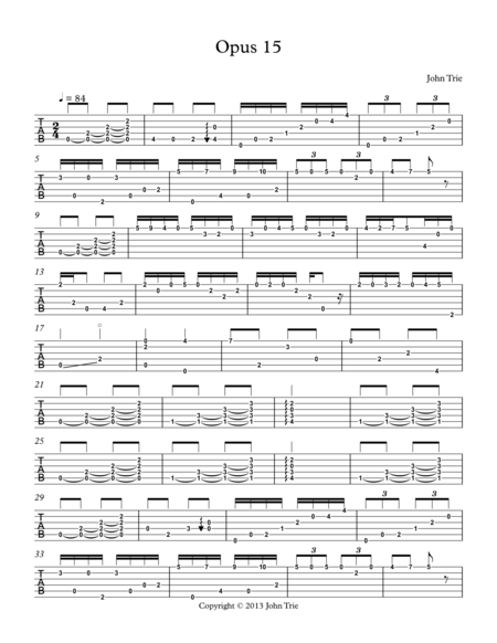 Opus 15 Guitar Tablature Page 2