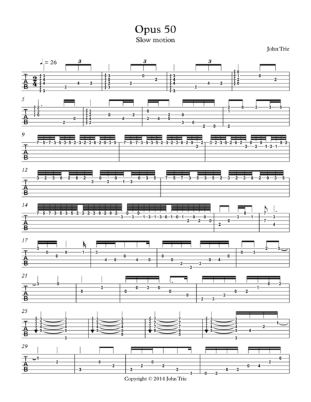Opus 50 Slow Motion Guitar Tablature Page 2