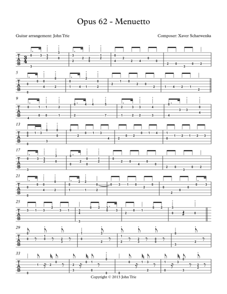 Opus 62 Menuetto Tab Page 2