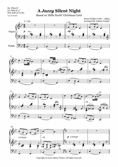 Organ A Jazzy Silent Night Based On Stille Nacht Christmas Carol Franz Gruber Page 2