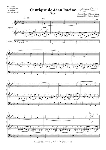 Organ Cantique De Jean Racine Op 11 Db Major Gabriel Faure Page 2
