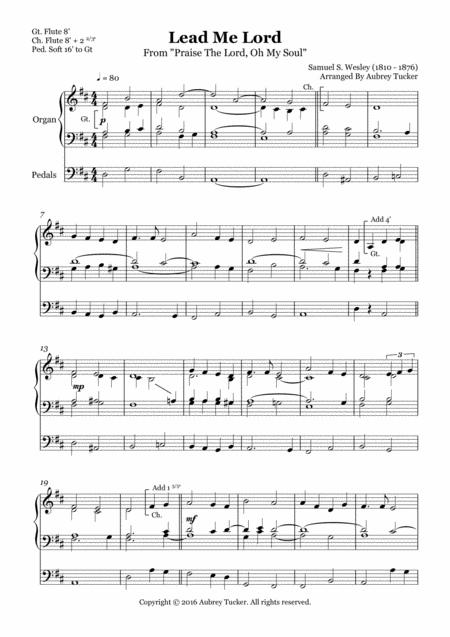 Organ Lead Me Lord Anthem Samuels Wesley Page 2