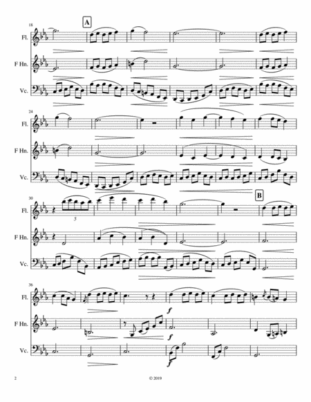 Oriental Spanish Dance No 2 For Flute Horn And Cello Page 2