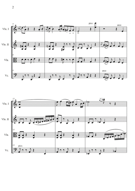 Oriental Tango For String Quartet Score Page 2