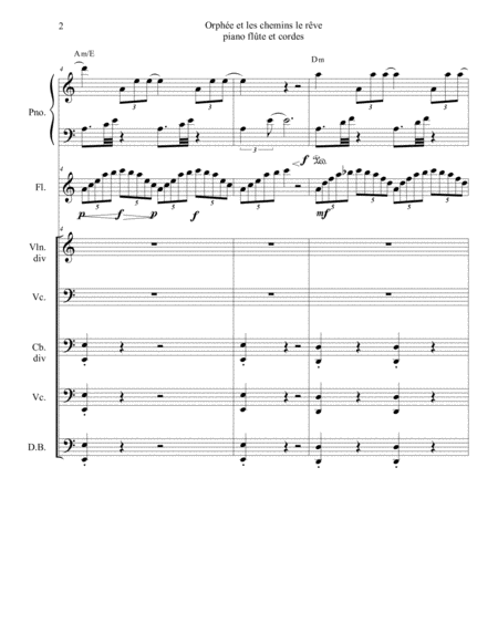 Orphe Et Les Chemins Le Rve Version Pour Piano Flte Et Cordes Page 2