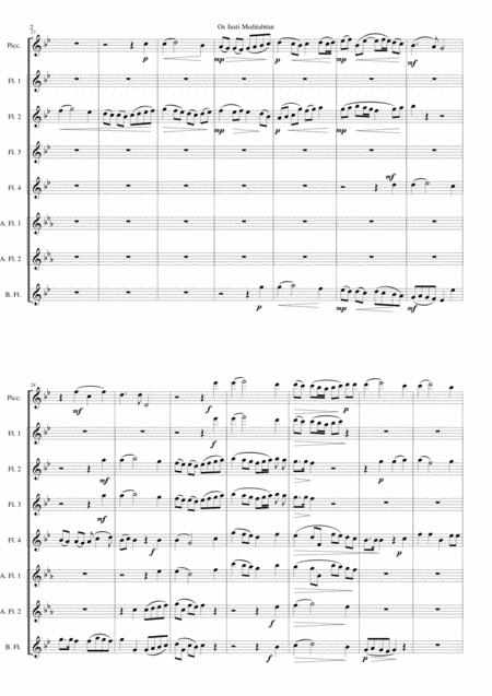 Os Justi Meditabitur For Flute Choir Page 2