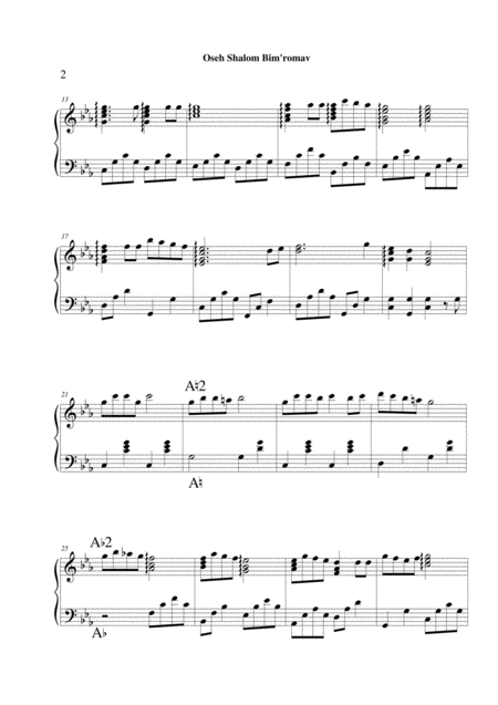 Oseh Shalom Bimromav Lever Harp Solo Page 2