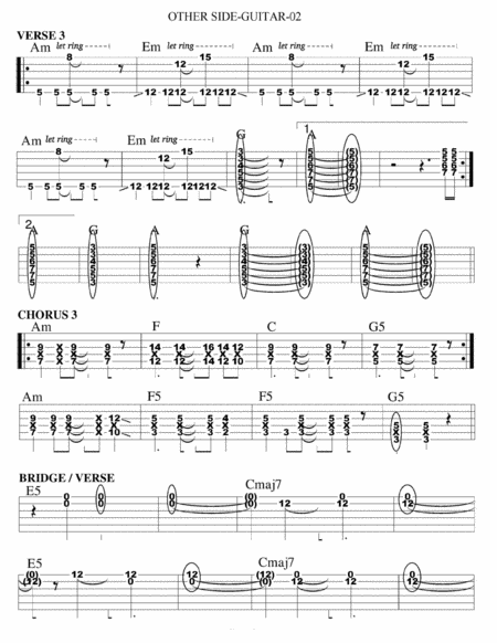 Otherside Guitar Tab Page 2