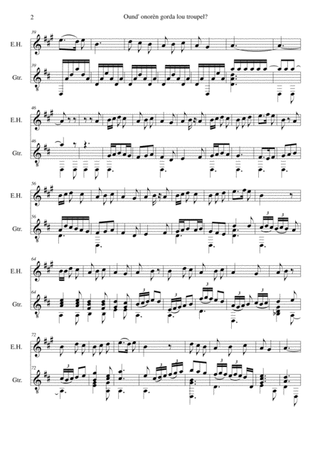 Ound Onoren Where Shall We Go For Cor Anglais Guitar Page 2