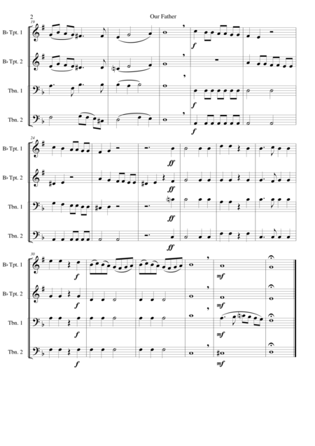 Our Father For Brass Quartet 2 Tpt And 2 Trbn Page 2