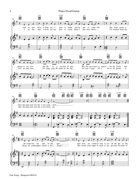 Our Song Piano Vocal Guitar Page 2