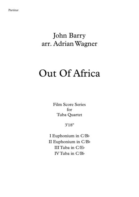 Out Of Africa John Barry Tuba Quartet Arr Adrian Wagner Page 2