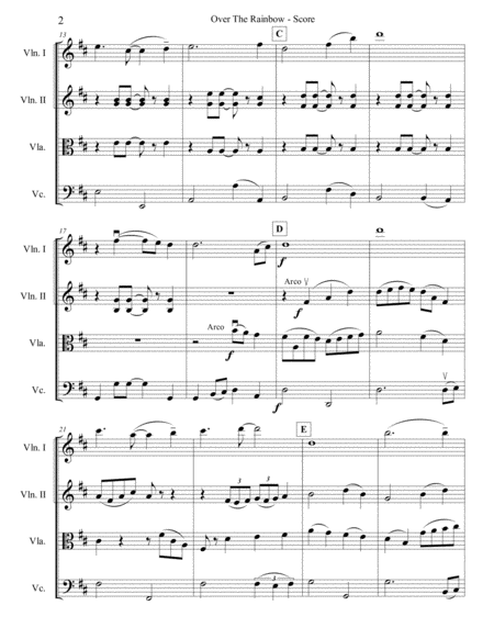 Over The Rainbow For String Quartet Page 2
