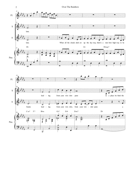 Over The Rainbow From The Wizard Of Oz Duet For Soprano And Alto Solo Page 2